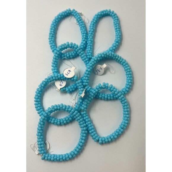 Flower Spacer Bead 50 per strand Glass Blue Jewelry - Picture 4 of 5